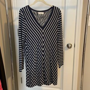 Stripes Navy Swing Dress